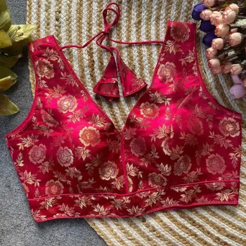 FANCY DOLA SILK WEAVING WORK STITCHED BLOUSE RANI