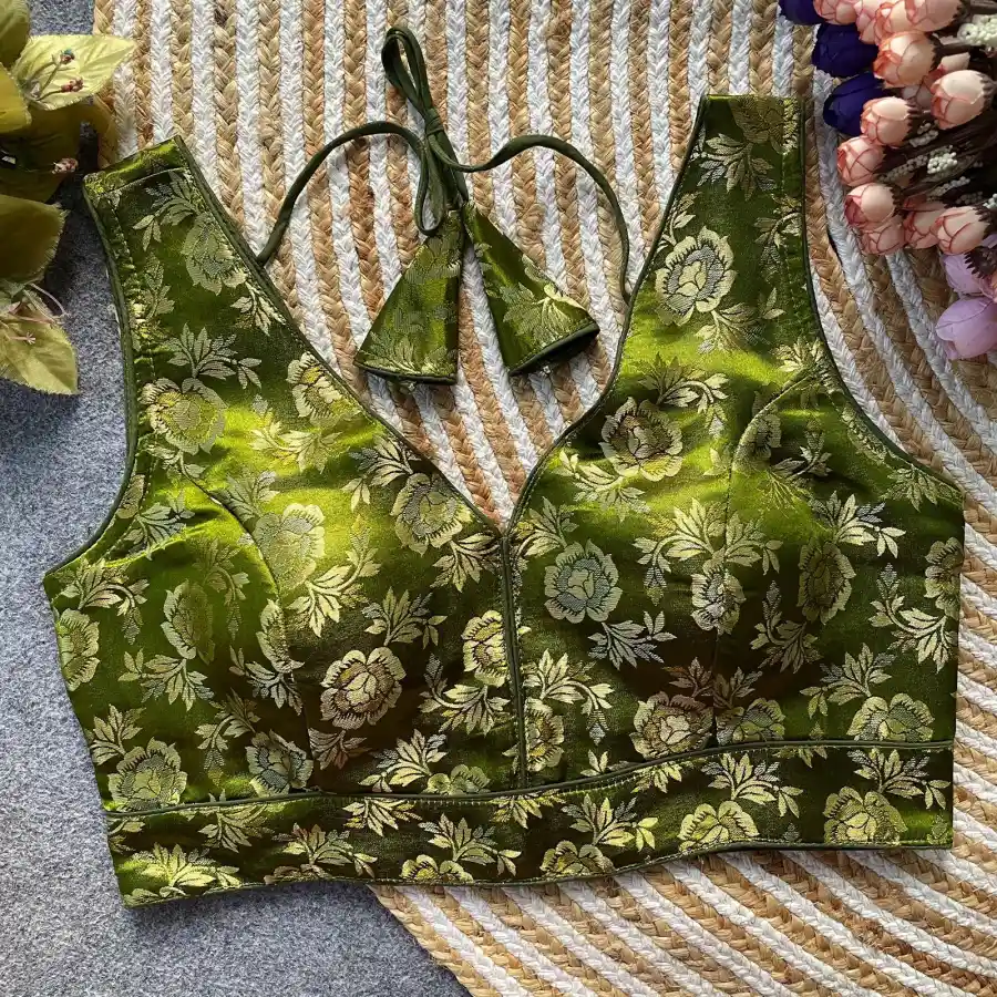 FANCY DOLA SILK WEAVING WORK STITCHED BLOUSE PARTY WEAR WHOLESALE PRICE ETHNIC GARMENT (3)