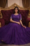 FANCY FAUX BLOOMING EMBROIDERY ZARI SEQUENCE WORK ONLY GOWN FESTIVE WEAR WHOLESALE PRICE ETHNIC GARMENT (2)