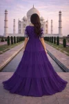 FANCY FAUX BLOOMING EMBROIDERY ZARI SEQUENCE WORK ONLY GOWN FESTIVE WEAR WHOLESALE PRICE ETHNIC GARMENT (2)