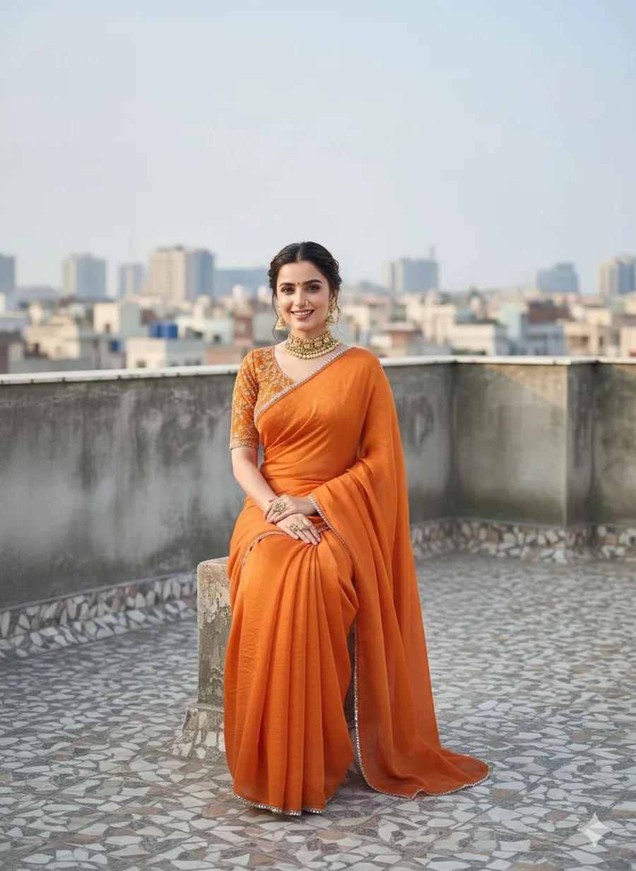 FANCY FENDY SATIN MIRROR LACE WORK SAREE WITH STITCHED BLOUSE PARTY WEAR WHOLESALE PRICE ETHNIC GARMENT (2)