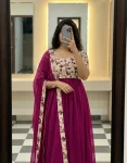 FANCY GEORGETTE DIGITAL PRINT WORK GOWN WITH DUPATTA FESTIVE WEAR WHOLESALE PRICE ETHNIC GARMENT (3)