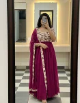 FANCY GEORGETTE DIGITAL PRINT WORK GOWN WITH DUPATTA FESTIVE WEAR WHOLESALE PRICE ETHNIC GARMENT (3)