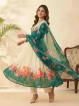 FANCY GEORGETTE DIGITAL PRINTED WITH HANDWORK GOWN BOTTOM WITH DUPATTA FESTIVE WEAR WHOLESALE PRICE ETHNIC GARMENT (11)