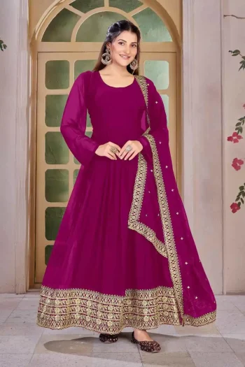 FANCY GEORGETTE EMBROIDERY SEQUENCE WORK GOWN BOTTOM WITH DUPATTA RANI