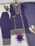 FANCY GEORGETTE EMBROIDERY SEQUENCE WORK TOP BOTTOM WITH DUPATTA FESTIVE WEAR WHOLESALE PRICE ETHNIC GRMENT (8)