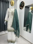 FANCY GEORGETTE EMBROIDERY SEQUENCE WORK TOP PALAZZO WITH DUPATTA FESTIVE WEAR WHOLESALE PRICE ETHNIC GARMENT (6)