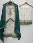 FANCY GEORGETTE EMBROIDERY SEQUENCE WORK TOP PALAZZO WITH DUPATTA FESTIVE WEAR WHOLESALE PRICE ETHNIC GARMENT (6)