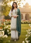 FANCY GEORGETTE EMBROIDERY SEQUENCE WORK TOP PALAZZO WITH DUPATTA RAMA