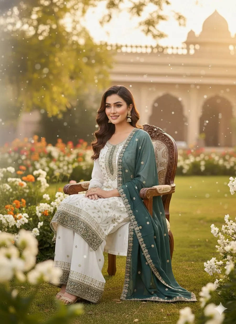 FANCY GEORGETTE EMBROIDERY SEQUENCE WORK TOP PALAZZO WITH DUPATTA FESTIVE WEAR WHOLESALE PRICE ETHNIC GARMENT (7)