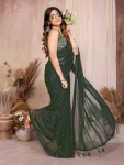 FANCY GEORGETTE SILK( KAJU PATTA PETTERN ) PLAIN SAREE WITH UNSTITCHED BLOUSE FESTIVE WEAR WHOLESALE PRICE ETHNIC GARMENT (6)