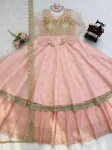 FANCY GEORGETTE THREAD WITH SEQUENCE WORK GOWN LEHENGA WITH DUPATTA WEDDING WEAR WHOLESALE PRICE ETHNIC GARMENT (2)
