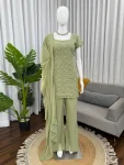 FANCY GEORGETTE THREAD WITH SEQUENCE WORK TOP PALAZZO WITH DUPATTA FUNSTIONAL WEAR WHOLESALE PRICE ETHNIC GARMENT (3)