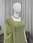 FANCY GEORGETTE THREAD WITH SEQUENCE WORK TOP PALAZZO WITH DUPATTA FUNSTIONAL WEAR WHOLESALE PRICE ETHNIC GARMENT (3)