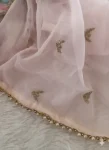 FANCY GEORGETTE ZARI BUTTA AND MULTI EMBROIDERY LACE WITH RUFFLES AND ORIGINAL MIRROR WORK SAREE WITH UNSTITCHED BLOUSE PARTY WEAR WHOLESALE PRICE ETHNIC GARMENT (6)