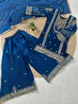 FANCY GMY SILK EMBROIDERY SEQUENCE WORK KIDS TOP PALAZZO WITH DUPATTA FESTIVE WEAR WHOLESALE PRICE ETHNIC GARMENT (6)