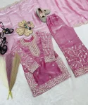FANCY GMYS SILK EMBROIDERY 3 MM SEQUENCE & CODING DORI WORK KID’S TOP PALAZZO WITH DUPATTA FESTIVE WEAR WHOLESALE PRICE ETHNIC GARMENT (2)