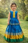 FANCY LICHI SILK JACQUARD WORK KID’S LEHENGA CHOLI DUPATTA WITH EXTRA BELT FESTIVE WEAR WHOLESALE PRICE ETHNIC GARMENT (1)