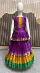 FANCY LICHI SILK JACQUARD WORK KID’S LEHENGA CHOLI DUPATTA WITH EXTRA BELT FESTIVE WEAR WHOLESALE PRICE ETHNIC GARMENT (18)
