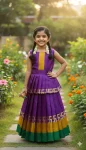 FANCY LICHI SILK JACQUARD WORK KID’S LEHENGA CHOLI DUPATTA WITH EXTRA BELT FESTIVE WEAR WHOLESALE PRICE ETHNIC GARMENT (18)