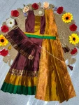 FANCY LICHI SILK JACQUARD WORK KID’S LEHENGA CHOLI DUPATTA WITH EXTRA BELT FESTIVE WEAR WHOLESALE PRICE ETHNIC GARMENT (25)