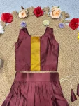 FANCY LICHI SILK JACQUARD WORK KID’S LEHENGA CHOLI DUPATTA WITH EXTRA BELT FESTIVE WEAR WHOLESALE PRICE ETHNIC GARMENT (25)