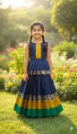 FANCY LICHI SILK JACQUARD WORK KID’S LEHENGA CHOLI DUPATTA WITH EXTRA BELT FESTIVE WEAR WHOLESALE PRICE ETHNIC GARMENT (38)