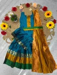 FANCY LICHI SILK JACQUARD WORK KID’S LEHENGA CHOLI DUPATTA WITH EXTRA BELT FESTIVE WEAR WHOLESALE PRICE ETHNIC GARMENT (1)