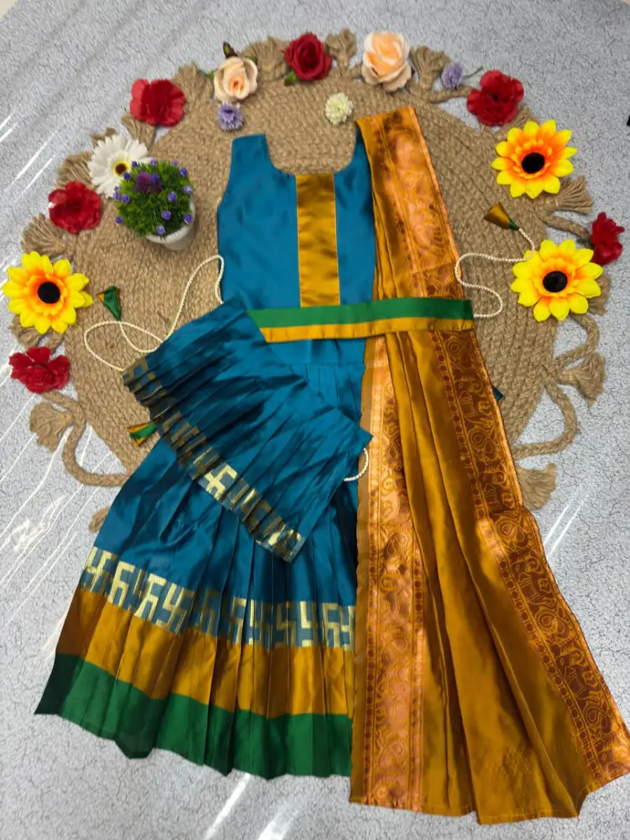 FANCY LICHI SILK JACQUARD WORK KID'S LEHENGA CHOLI DUPATTA WITH EXTRA BELT FESTIVE WEAR WHOLESALE PRICE ETHNIC GARMENT (4)