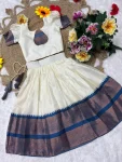 FANCY LICHI SILK JACQUARD WORK KID’S LEHENGA CHOLI FESTIVE WEAR WHOLESALE PRICE ETHNIC GARMENT (3)