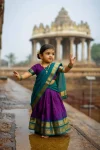 FANCY LICHI SILK JACQUARD WORK KID'S LEHENGA CHOLI WITH DUPATTA PURPLE