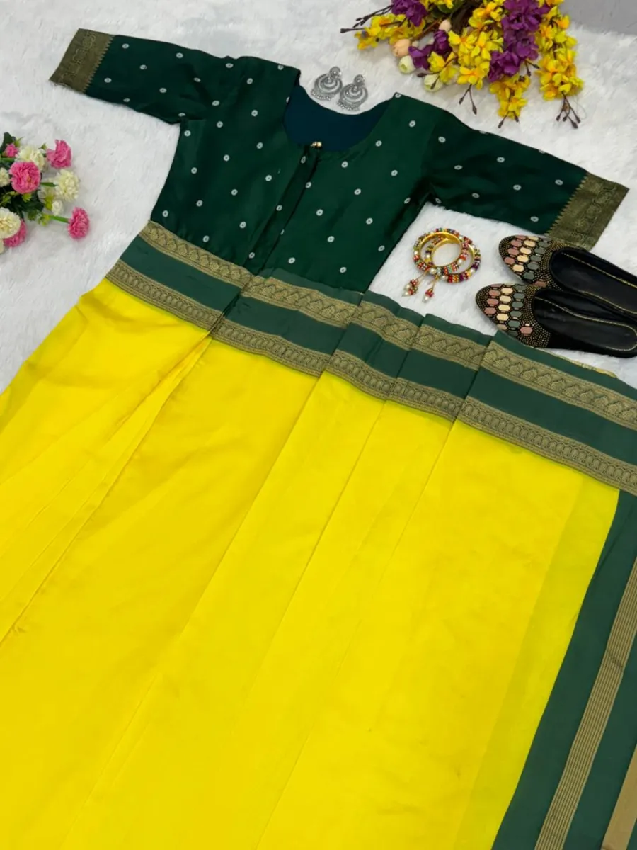 FANCY MYSORE SILK JACQUARD WORK GOWN SAREE DAILY WEAR WHOLESALE PRICE ETHNIC GARMENT (2)
