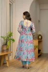 FANCY ORGANZA FLORAL PRINT WORK GOWN BOTTOM WITH DUPATTA FESTIVE WEAR WHOLESALE PRICE ETHNIC GARMENT (8)