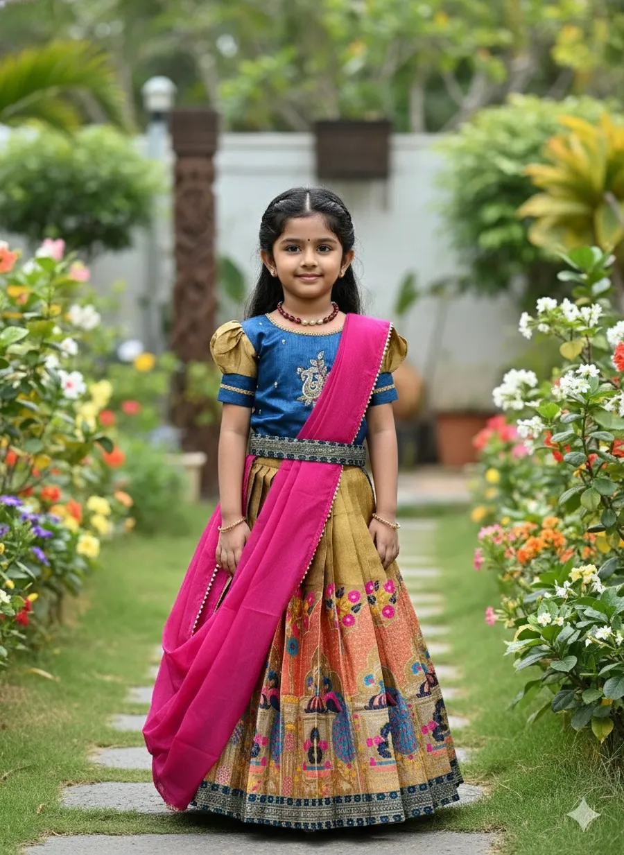 FANCY PURE MONO HAND WORK KID'S LEHENGA CHOLI WITH DUPATTA FESTIVE WEAR WHOLESALE PRICE ETHNIC GARMENT (4)