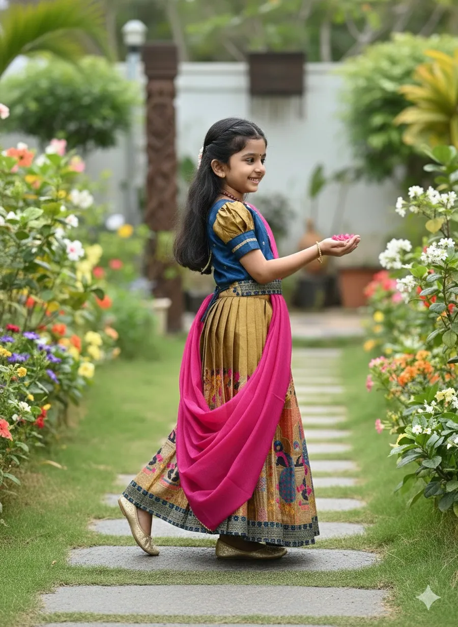 FANCY PURE MONO HAND WORK KID'S LEHENGA CHOLI WITH DUPATTA FESTIVE WEAR WHOLESALE PRICE ETHNIC GARMENT (7)