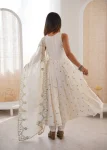FANCY ROMAN SILK EMBROIDERY SEQUENCE WORK GOWN BOTTOM WITH DUPATTA WEDDING WEAR WHOLESALE PRICE ETHNIC GARMENT (9)