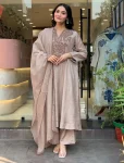 FANCY ROMAN SILK EMBROIDERY WORK TOP BOTTOM WITH DUPATTA FESTIVE WEAR WHOLESALE PRICE ETHNIC GARMENT (9)