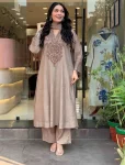 FANCY ROMAN SILK EMBROIDERY WORK TOP BOTTOM WITH DUPATTA FESTIVE WEAR WHOLESALE PRICE ETHNIC GARMENT (9)