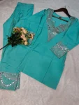 FANCY SHIMMER SILK EMBROIDERY SEQUENCE WORK TOP PENT SET FESTIVE WEAR WHOLESALE PRICE ETHNIC GARMENT (10)