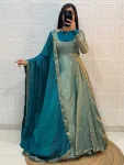 FANCY-SHIMMER-SILK-PLAIN-GOWN-WITH-FOUR-SIDE-LACE-BORDER-WORK-DUPATTA-FESTIVE-WEAR-WHOLESALE-PRICE-ETHNIC-GARMENT-2.webp