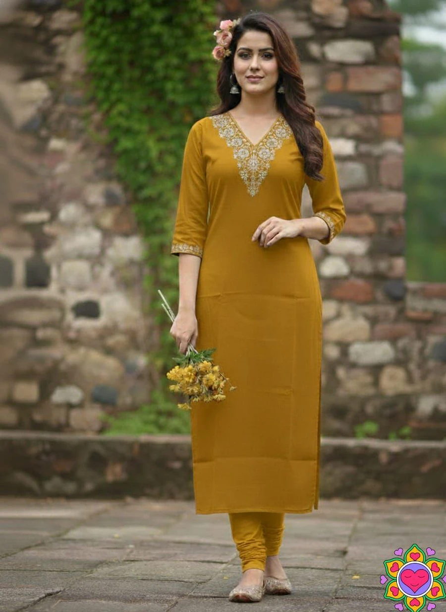 FANCY SLUB COTTON CODING DORI EMBROIDERY WORK ONLY KURTI DAILY WEAR WHOLESALE PRICE ETHNIC GARMENT (1)