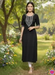 FANCY SLUB COTTON EMBROIDERY 3 MM SEQUENCE WORK ONLY KURTI FESTIVE WEAR WHOLESALE PRICE ETHNIC GARMENT (5)