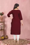 FANCY TESLA COTTON EMBROIDERY WORK KURTI FESTIVE WEAR WHOLESALE PRICE ETHNIC GARMENT (18)