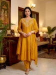 FANCY VICHITRA SILK EMBROIDERY SEQUENCE WORK TOP BOTTOM WITH DUPATTA YELLOW