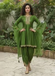 FANCY VICHITRA SILK EMBROIDERY WORK TOP DHOTI PENT WITH DUPATTA FESTIVE WEAR WHOLESALE PRICE ETHNIC GARMENT (5)