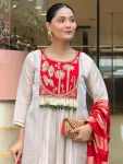 FANCY VISCOSE SILK SEQUENCE CODING EMBROIDERY WORK TOP BOTTOM WITH DUPATTA FESTIVE WEAR WHOLESALE PRICE ETHNIC GARMENT (8)