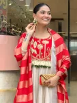 FANCY VISCOSE SILK SEQUENCE CODING EMBROIDERY WORK TOP BOTTOM WITH DUPATTA FESTIVE WEAR WHOLESALE PRICE ETHNIC GARMENT (8)