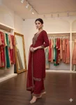 MODERN CHANDERI COTTON CODING SEQUENCE & JHARKAN BUTTI WORK TOP BOTTOM WITH DUPATTA FESTIVE WEAR WHOLESALE PRICE ETHNIC GARMENT (12)