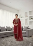 MODERN CHANDERI COTTON CODING SEQUENCE & JHARKAN BUTTI WORK TOP BOTTOM WITH DUPATTA FESTIVE WEAR WHOLESALE PRICE ETHNIC GARMENT (12)