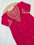 MODERN CHANDERI SEQUENCE CODING EMBROIDERY WORK TOP BOTTOM WITH DUPATTA FESTIVE WEAR WHOLESALE PRICE ETHNIC GARMENT (2)